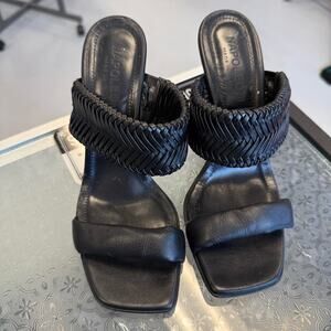 Napoleoni Black Italian Leather Heels 8.5